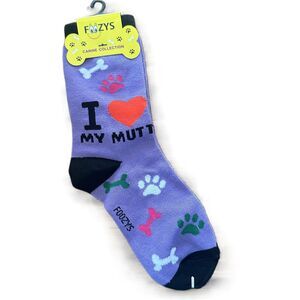 NWT Foozys Purple Dog Themed Printed Crew Socks Women's Women's One Size
